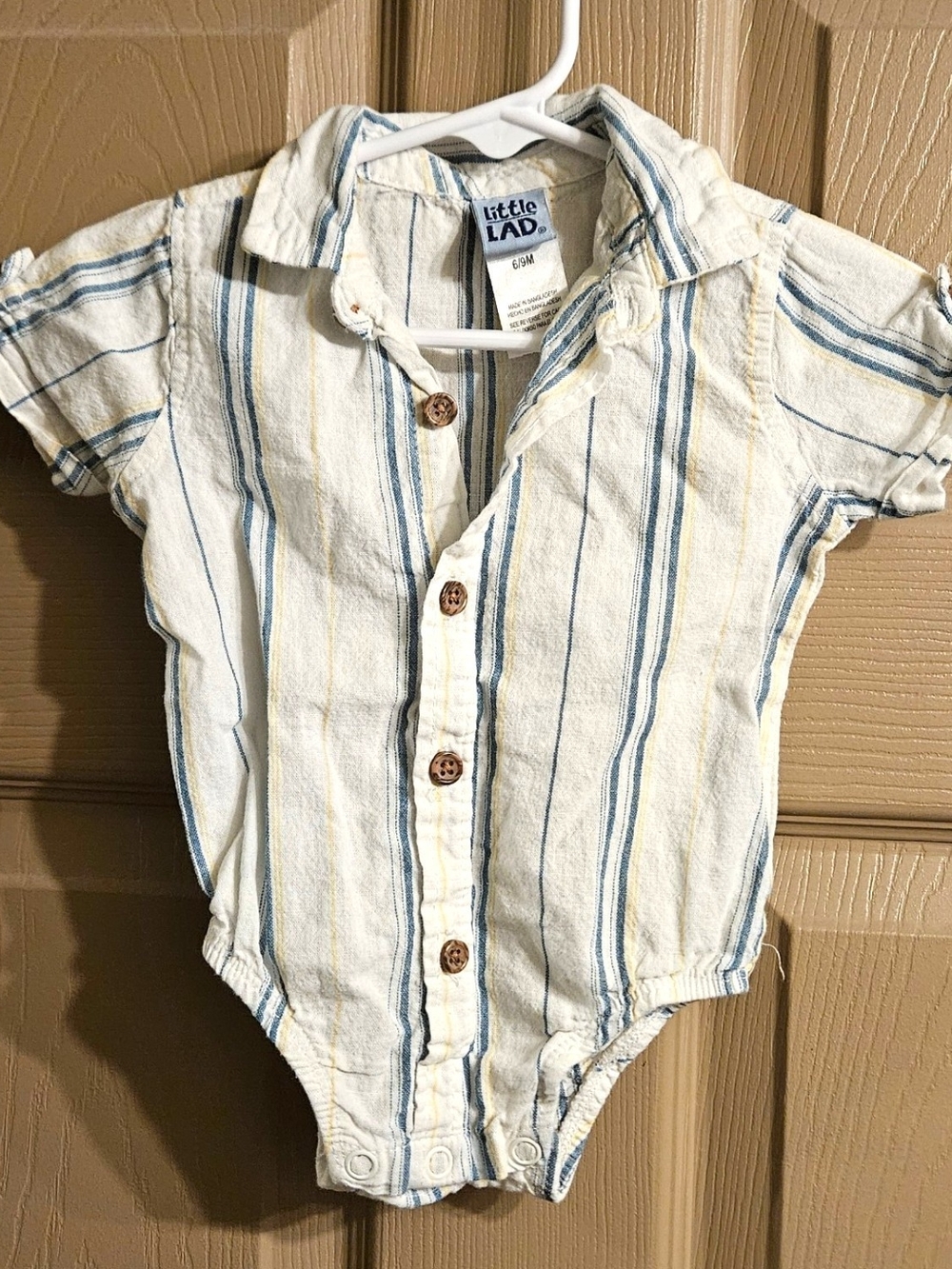 Striped Button-Front Bodysuit